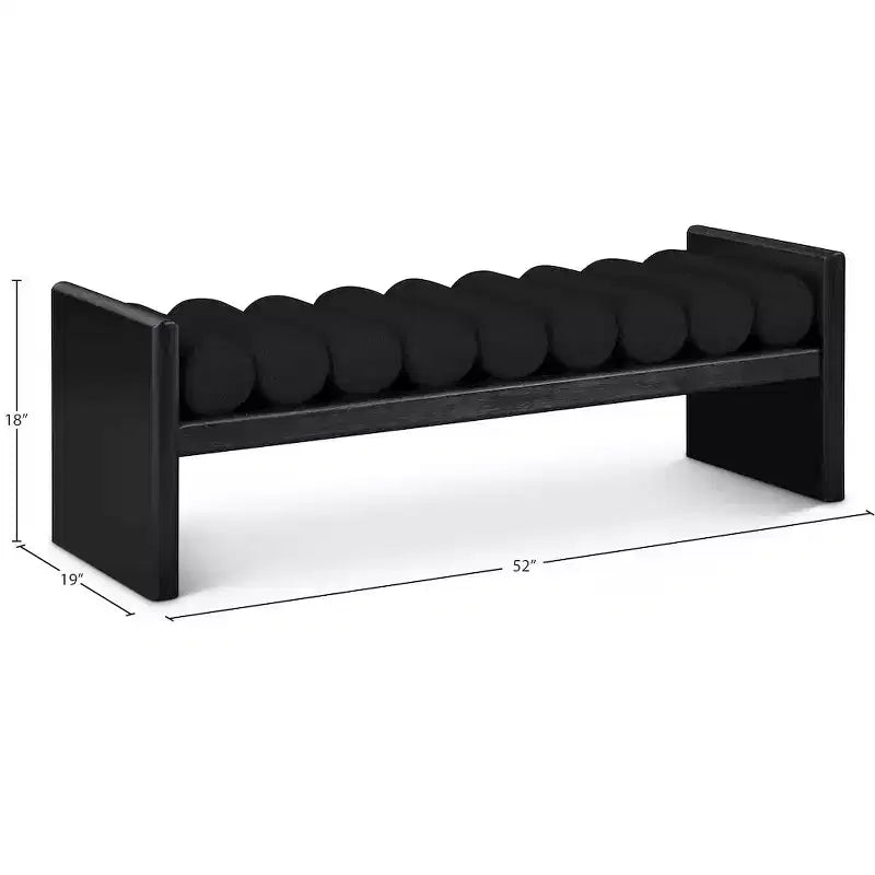 Meridian Furniture,Waverly Boucle Fabric Bench