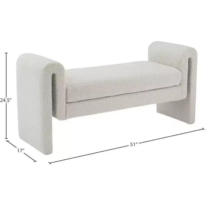 Meridian Furniture,Stylus Boucle Fabric Bench