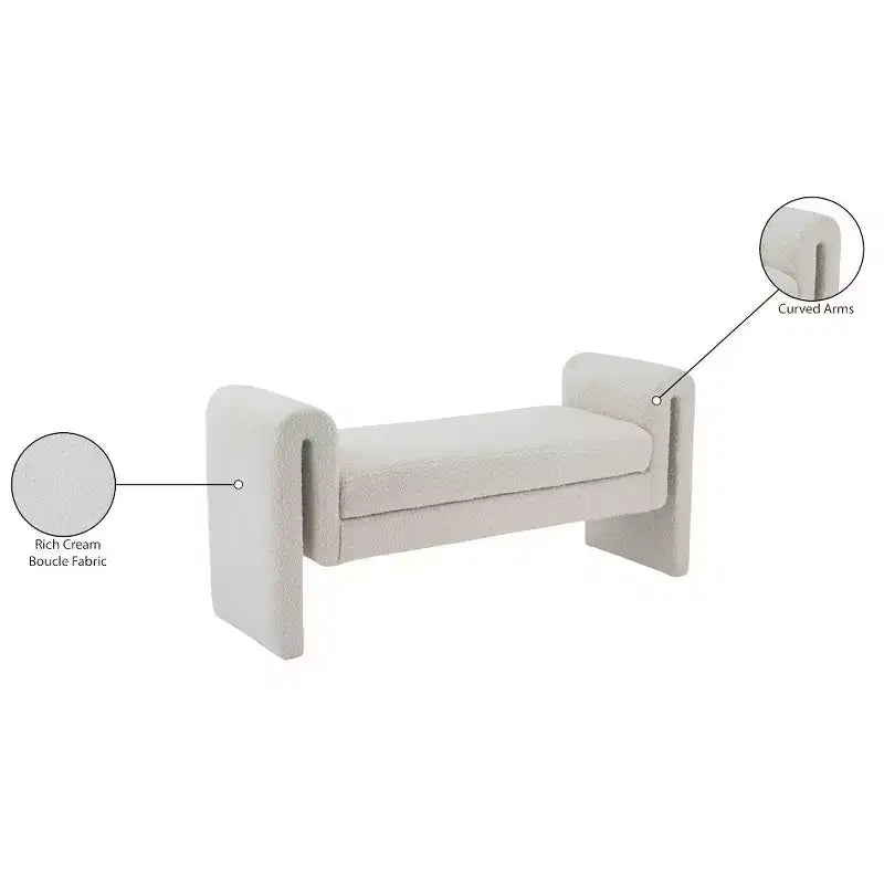 Meridian Furniture,Stylus Boucle Fabric Bench