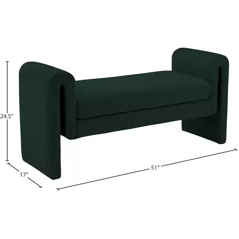 Meridian Furniture,Stylus Boucle Fabric Bench