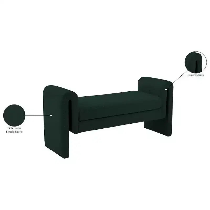 Meridian Furniture,Stylus Boucle Fabric Bench