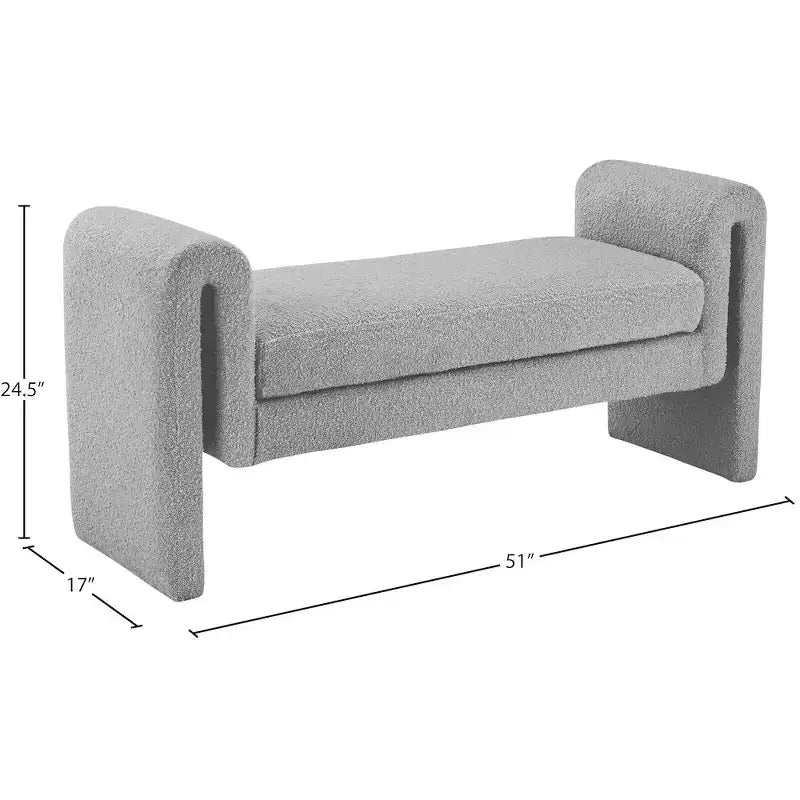 Meridian Furniture,Stylus Boucle Fabric Bench