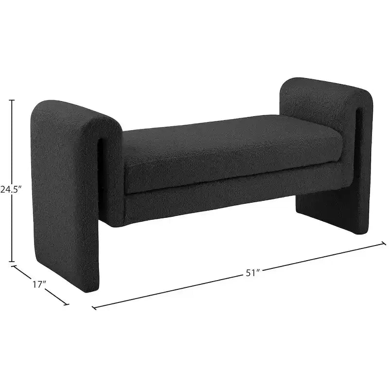 Meridian Furniture,Stylus Boucle Fabric Bench