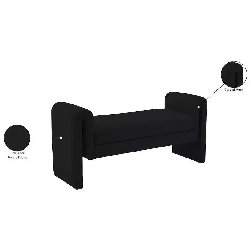 Meridian Furniture,Stylus Boucle Fabric Bench