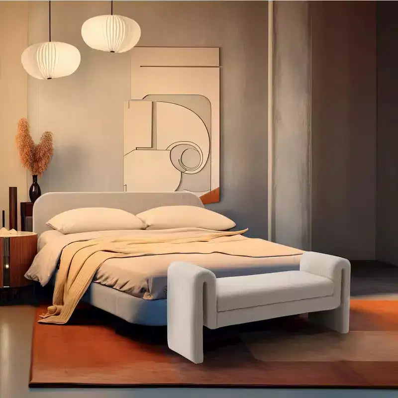 Meridian Furniture,Stylus Boucle Fabric Bench