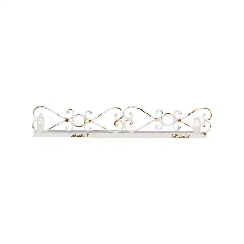 Storied Home Farmhouse Decorative Iron Ledges, Distressed Cream, Set of 4 Sizes