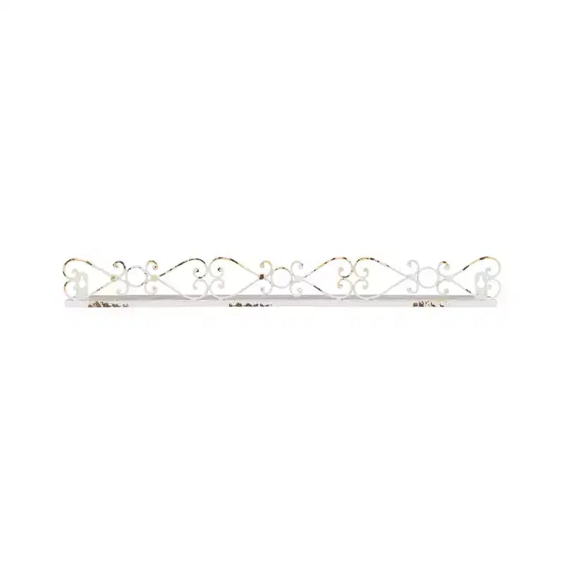 Storied Home Farmhouse Decorative Iron Ledges, Distressed Cream, Set of 4 Sizes