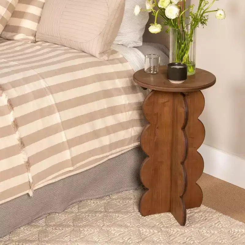 Scalloped Edge Accent Table