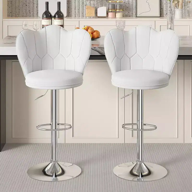 VECELO Velvet Bar Stools Set of 2/4, Adjustable Barstools with Back, Armless Counter Height Stools, Swivel Bar Chairs for Pub or Kitchen Island