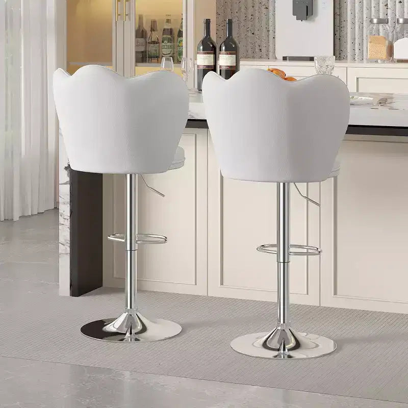 VECELO Velvet Bar Stools Set of 2/4, Adjustable Barstools with Back, Armless Counter Height Stools, Swivel Bar Chairs for Pub or Kitchen Island