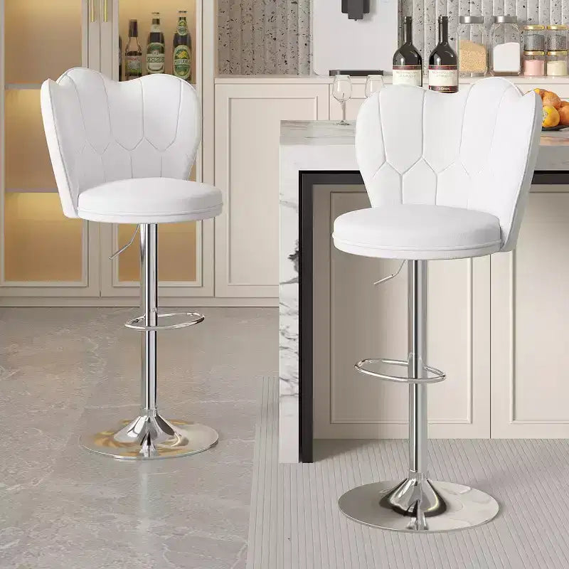 VECELO Velvet Bar Stools Set of 2/4, Adjustable Barstools with Back, Armless Counter Height Stools, Swivel Bar Chairs for Pub or Kitchen Island
