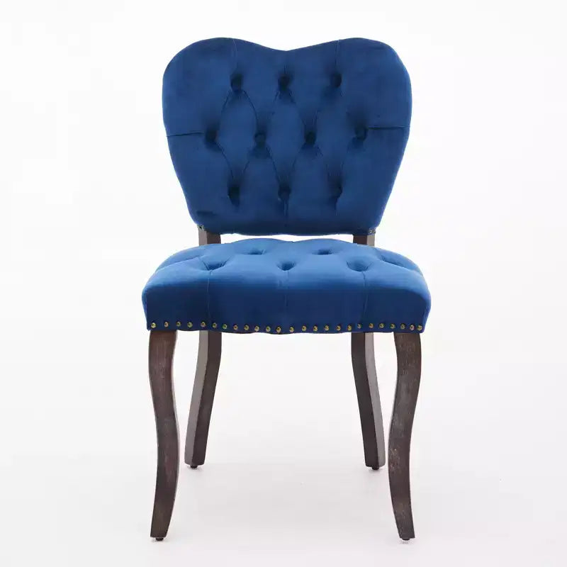 CLIHOME Set of 2 French Vintage Tufted Upholstered Fabric Dining Chairs