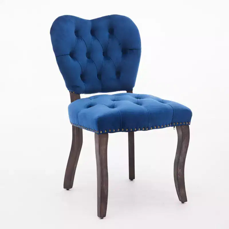 CLIHOME Set of 2 French Vintage Tufted Upholstered Fabric Dining Chairs