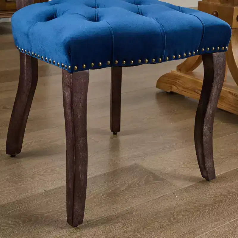 CLIHOME Set of 2 French Vintage Tufted Upholstered Fabric Dining Chairs