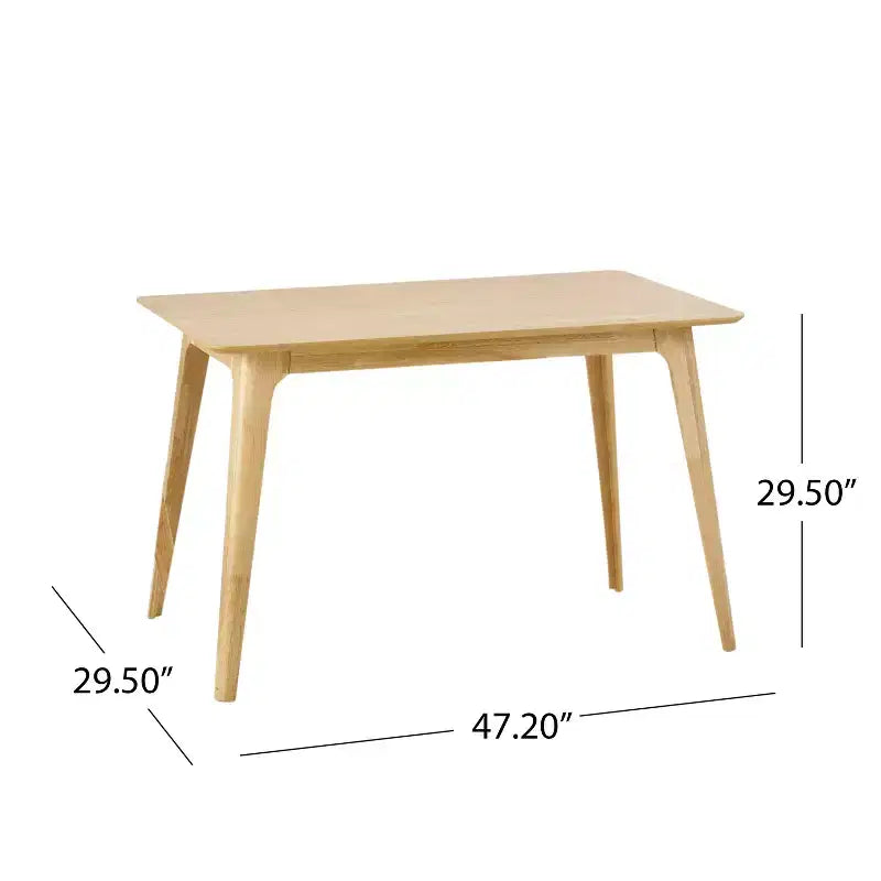 GDFStudio Keiko Mid-Century Modern Wood Rectangle Dining Table with Splayed Legs