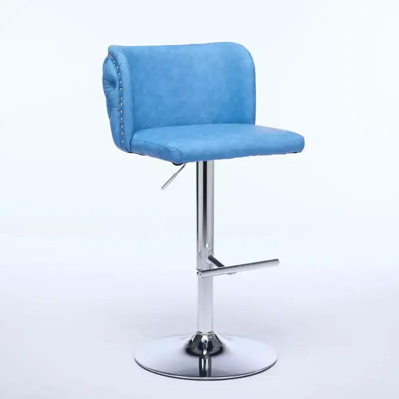 CLIHOME Set of 2 Swivel Barstools Adjustable Seat Height With Chrome Base, Modern PU Upholstered Bar Stools