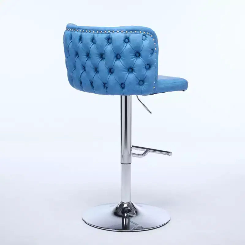 CLIHOME Set of 2 Swivel Barstools Adjustable Seat Height With Chrome Base, Modern PU Upholstered Bar Stools