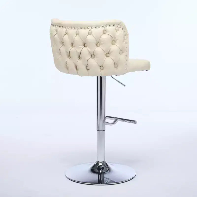 CLIHOME Set of 2 Swivel Barstools Adjustable Seat Height With Chrome Base, Modern PU Upholstered Bar Stools
