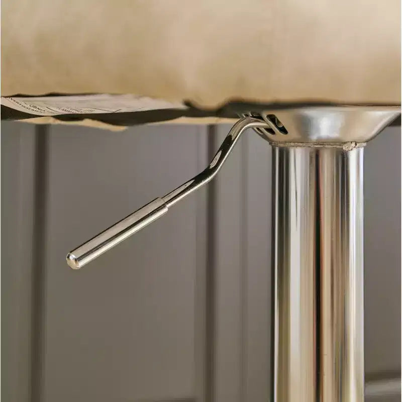 CLIHOME Set of 2 Swivel Barstools Adjustable Seat Height With Chrome Base, Modern PU Upholstered Bar Stools
