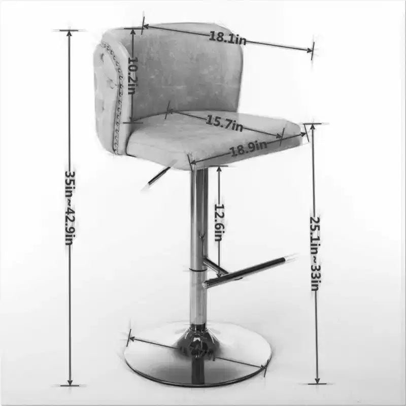 CLIHOME Set of 2 Swivel Barstools Adjustable Seat Height With Chrome Base, Modern PU Upholstered Bar Stools