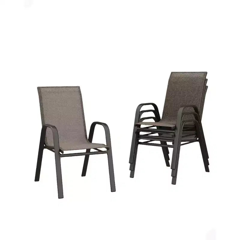 GustoWave Patio Chairs Set of 4, Outdoor Stackable Dining Chairs for All Weather, Breathable Garden Outdoor Furniture for Backyard