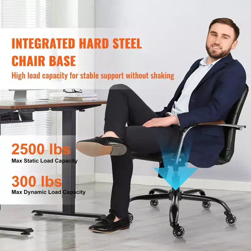 VEVOR Office Chair Base Replacement, 28, 2500 lbs Static Load Capacity, Heavy Duty Universal Computer Desk Chair Stool Base Part, Black