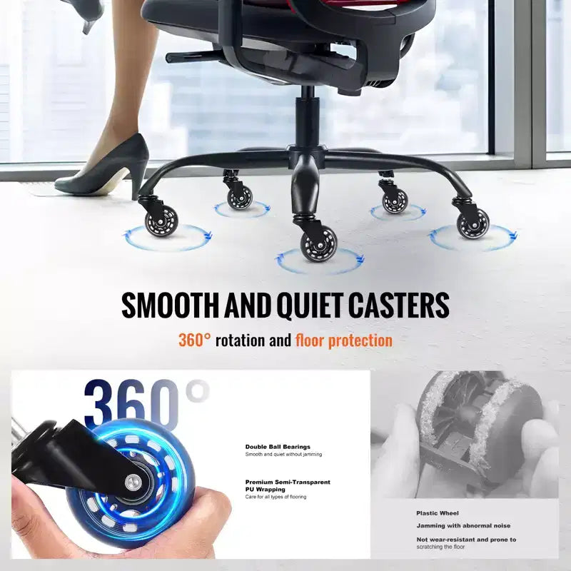VEVOR Office Chair Base Replacement, 28, 2500 lbs Static Load Capacity, Heavy Duty Universal Computer Desk Chair Stool Base Part, Black