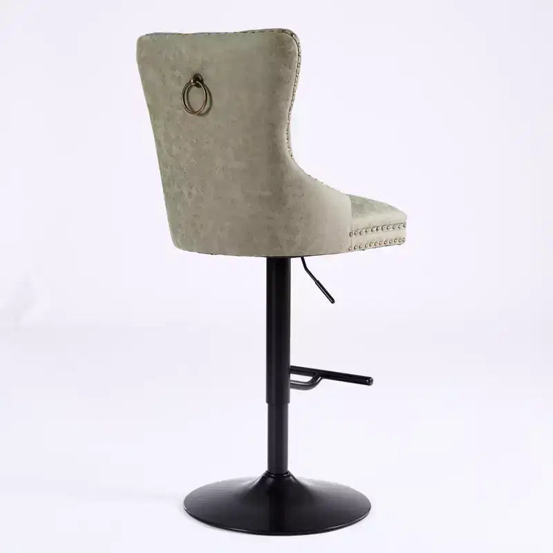 CLIHOME Set of 2 Retro PU Swivel Barstools Adjustable Seat Height, Modern Bar Stools with Backs Comfortable Tufted