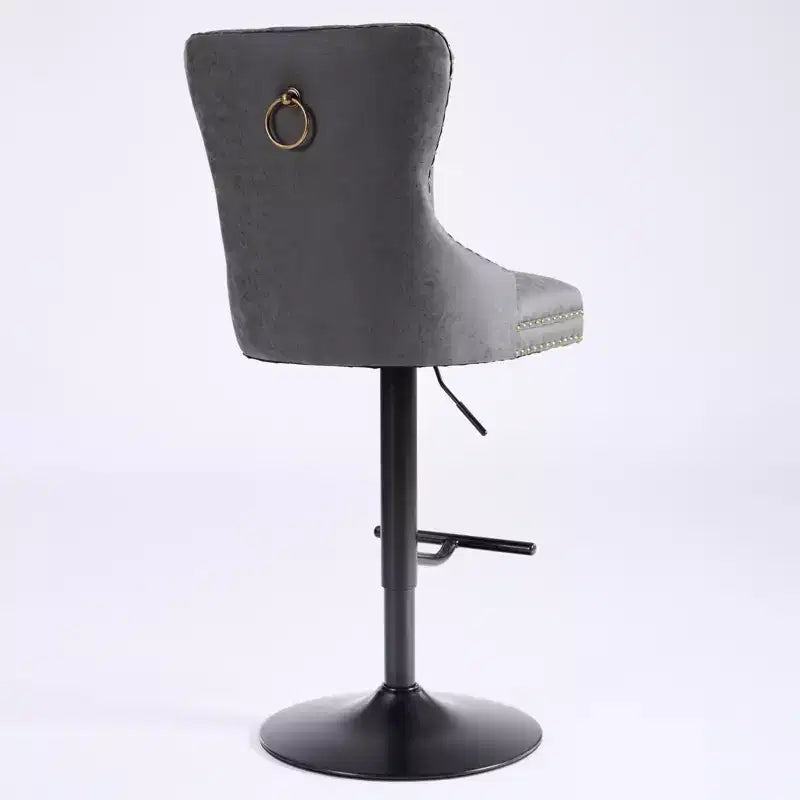 CLIHOME Set of 2 Retro PU Swivel Barstools Adjustable Seat Height, Modern Bar Stools with Backs Comfortable Tufted