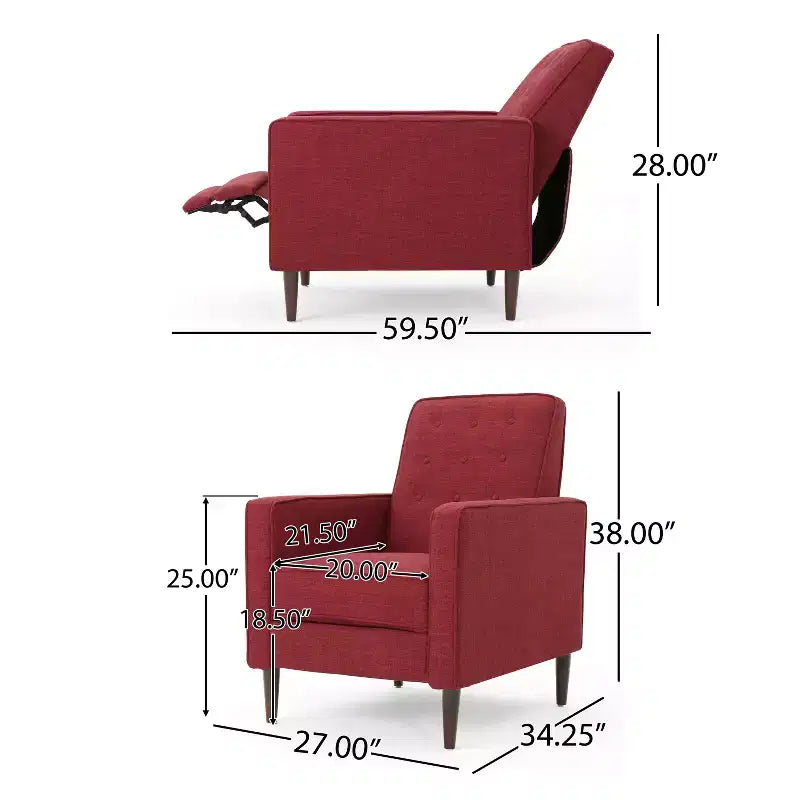 GDFStudio Mason Mid-Century Modern Tufted Pushback Recliners