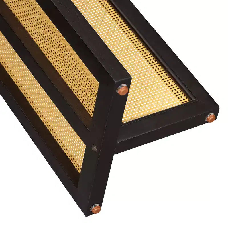 MAYEERTY Rattan Console Table Narrow with Storage for Living Room Hallway Espresso