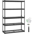 VEVOR Storage Shelves, 2500 lbs, 5 Tier Heavy Duty Garage Shelving, 18 D x 48 W x 72 H Adjustable Metal Shelves, Black