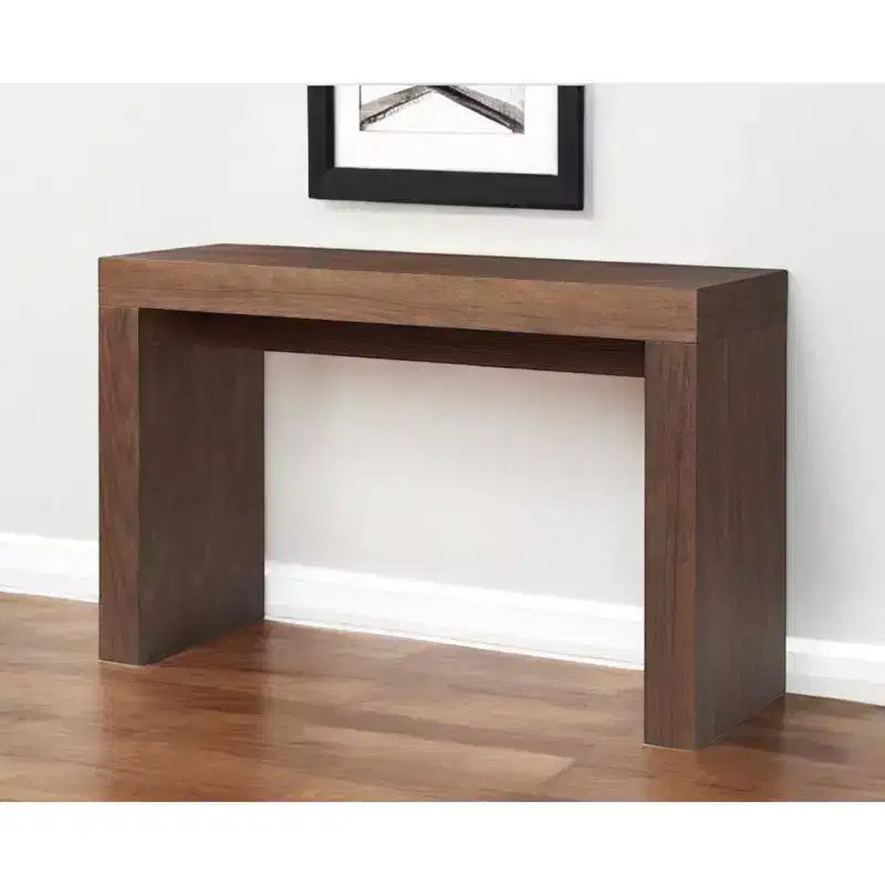 HomeRoots 47 Brown Wood Block Console Table