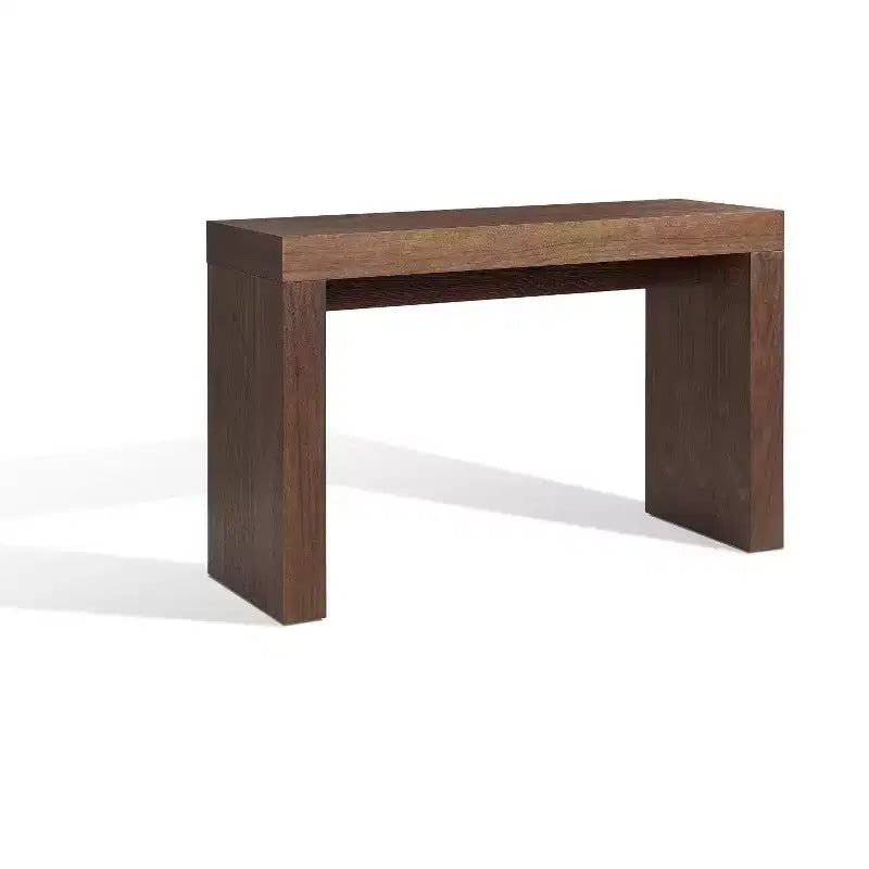 HomeRoots 47 Brown Wood Block Console Table