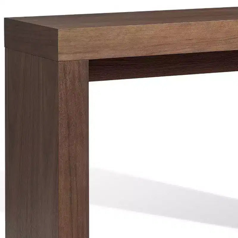 HomeRoots 47 Brown Wood Block Console Table