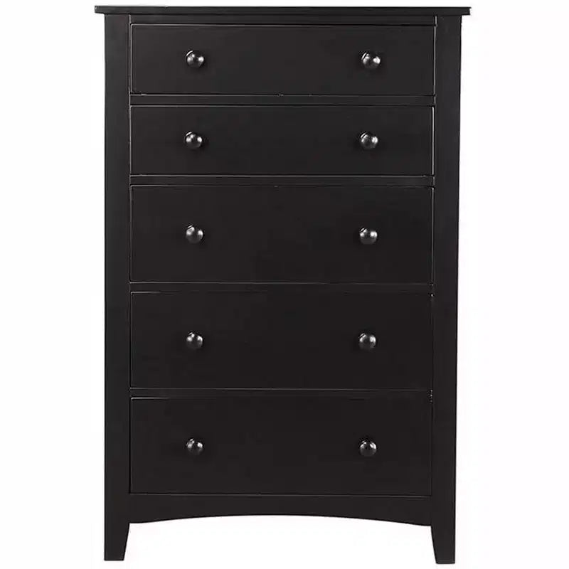 Okak Modern 5-Drawer Chest of Dresser, Plywood & Pine Veneer Bedroom Furniture for Living Room, Entry, Hallway