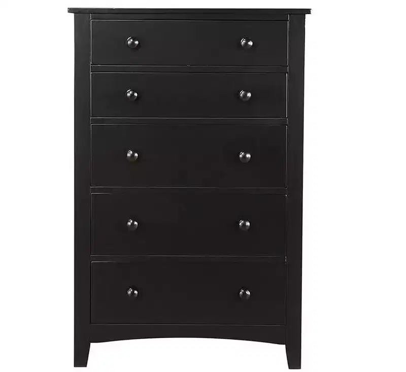Okak Modern 5-Drawer Chest of Dresser, Plywood & Pine Veneer Bedroom Furniture for Living Room, Entry, Hallway