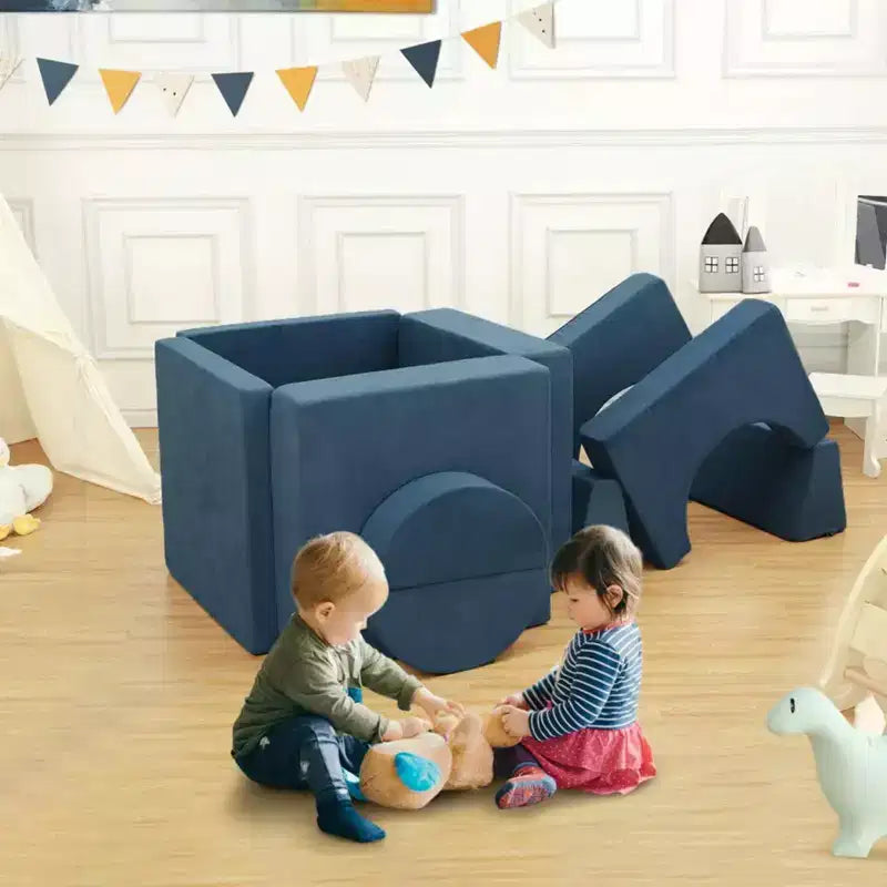 GustoWave 8PCS Toddler Couch Modular Kids Play Couch Sofa, Kids Convertible Sofa with Removable Cover