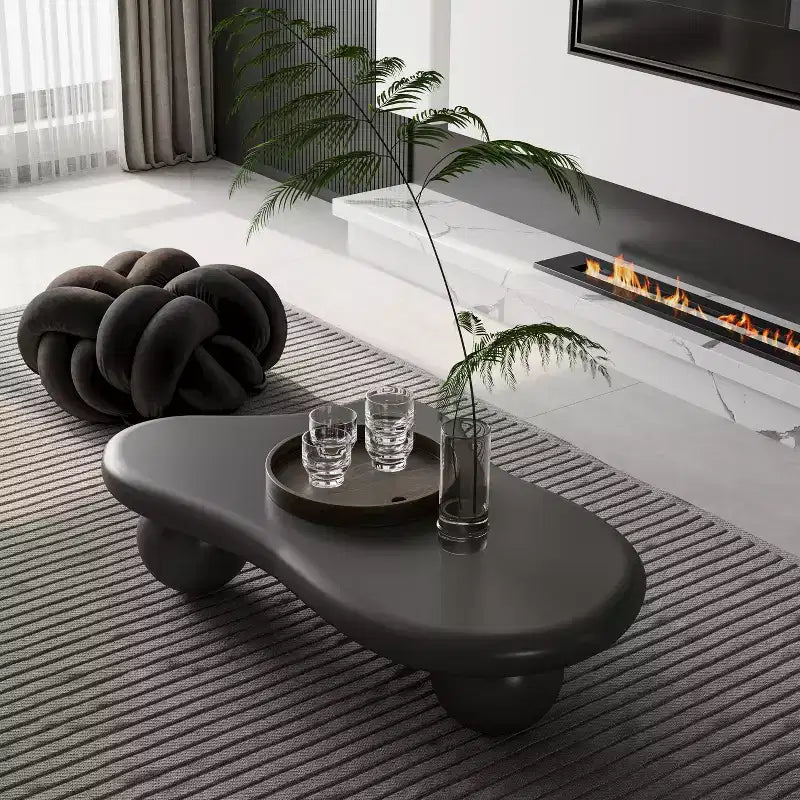 47Cloud Shaped Coffee Table with 3 Ball Legs for Living Room