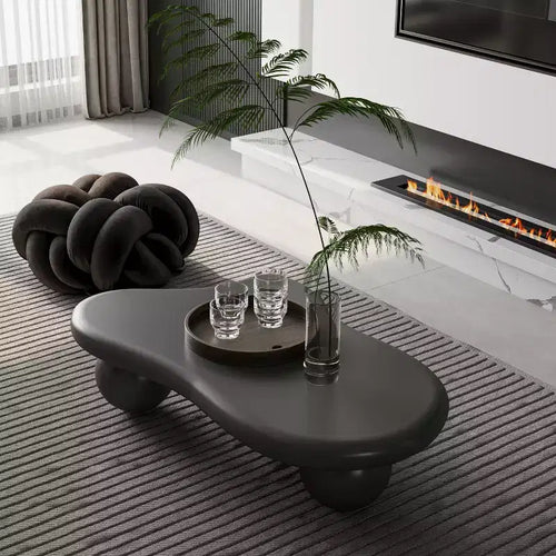 47Cloud Shaped Coffee Table with 3 Ball Legs for Living Room