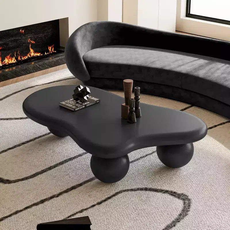 47Cloud Shaped Coffee Table with 3 Ball Legs for Living Room