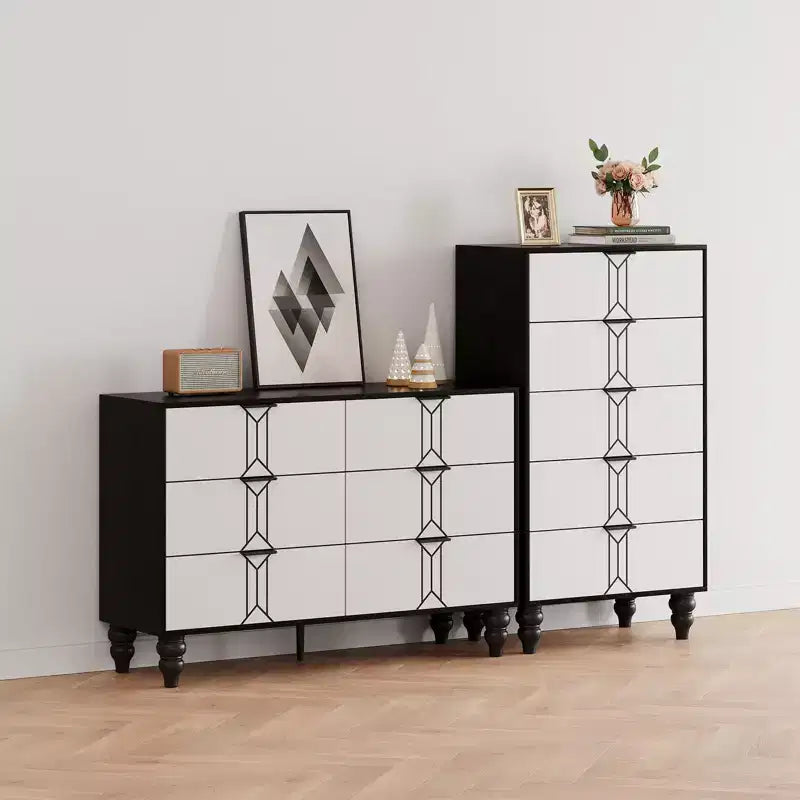 6 Drawers Dresser for Bedroom, Modern Wooden Dresser with Deep Drawers, Chest of Drawers for Living Room, Hallway, Entryway