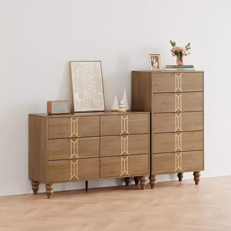 6 Drawers Dresser for Bedroom, Modern Wooden Dresser with Deep Drawers, Chest of Drawers for Living Room, Hallway, Entryway