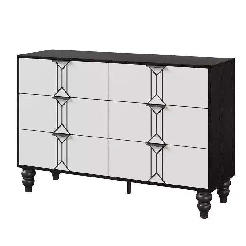 6 Drawers Dresser for Bedroom, Modern Wooden Dresser with Deep Drawers, Chest of Drawers for Living Room, Hallway, Entryway