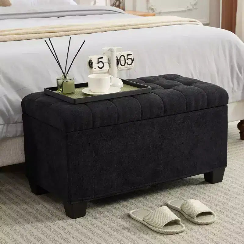 TUYOHW Storage Ottoman Bench with Legs, 16 x 30 x 16.1 Inches Bed Bench for Living Room, Bedroom and Entryway