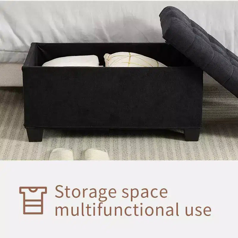 TUYOHW Storage Ottoman Bench with Legs, 16 x 30 x 16.1 Inches Bed Bench for Living Room, Bedroom and Entryway