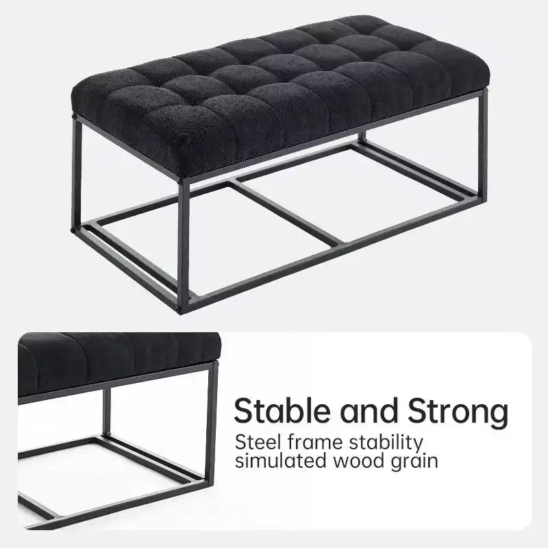 TUYOHW Storage Ottoman Bench with Legs, 16 x 30 x 16.1 Inches Bed Bench for Living Room, Bedroom and Entryway