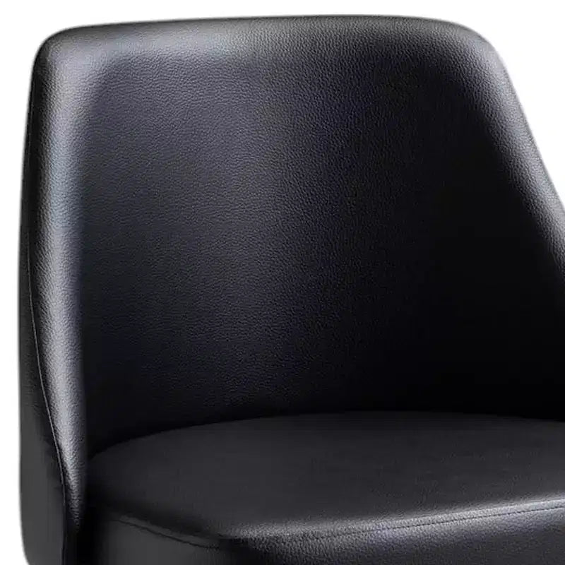 HomeRoots Black and Gold Faux Leather Adjustable Height Swivel Rolling Office Chair