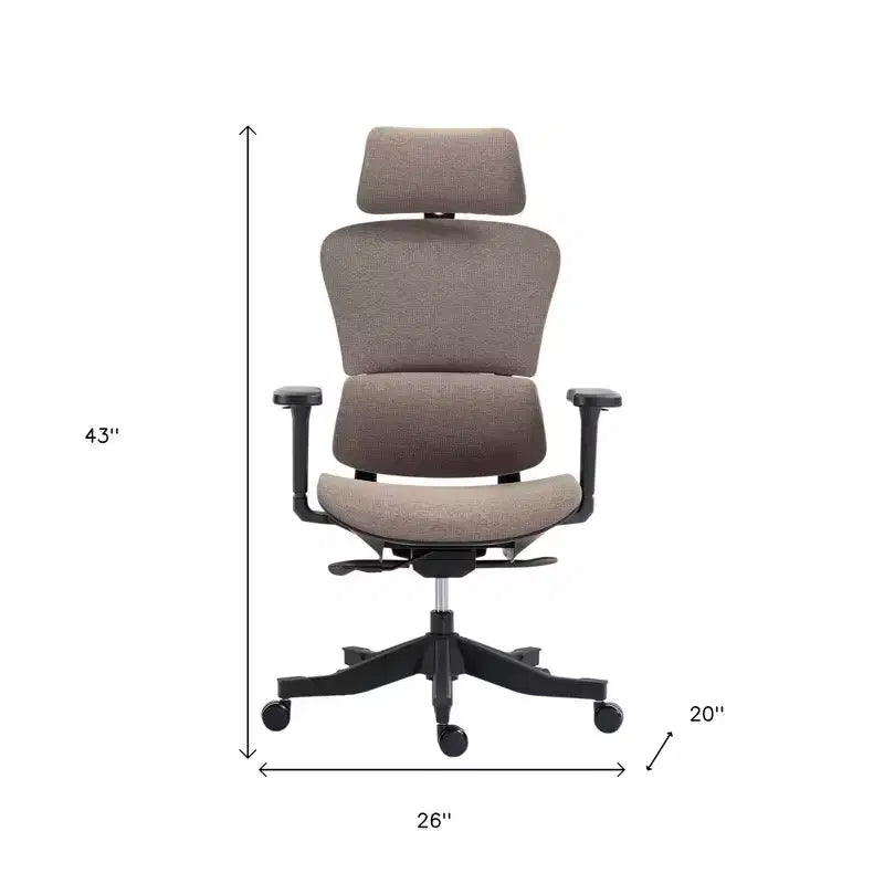 HomeRoots Set of Two Brown and Black Adjustable Height Swivel Rolling Office Chair