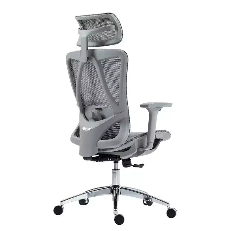 HomeRoots Gray and Silver Adjustable Height Swivel Rolling Office Chair